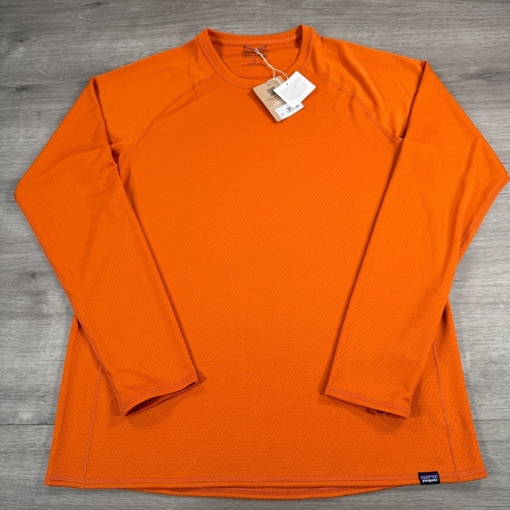 Patagonia Capilene Midweight Crewneck Long Sleeve Shirt 44427 Redtail Rust READ